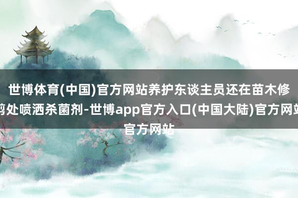 世博体育(中国)官方网站养护东谈主员还在苗木修剪处喷洒杀菌剂-世博app官方入口(中国大陆)官方网站