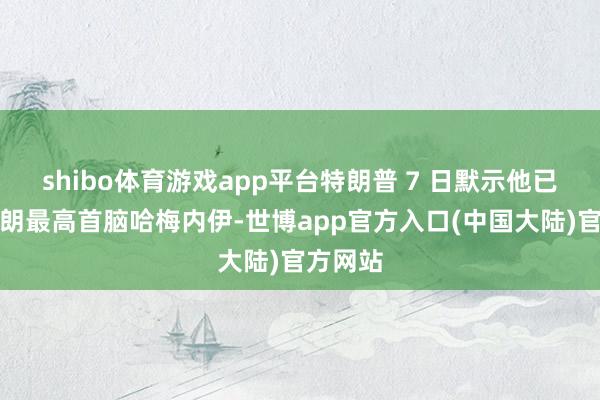 shibo体育游戏app平台特朗普 7 日默示他已致信伊朗最高首脑哈梅内伊-世博app官方入口(中国大陆)官方网站