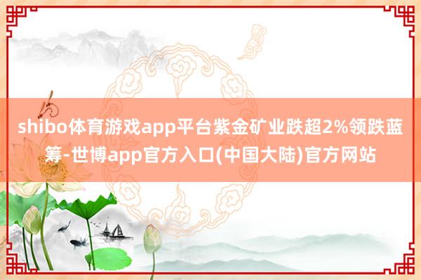 shibo体育游戏app平台紫金矿业跌超2%领跌蓝筹-世博app官方入口(中国大陆)官方网站