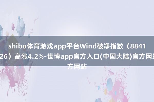 shibo体育游戏app平台Wind破净指数（8841126）高涨4.2%-世博app官方入口(中国大陆)官方网站