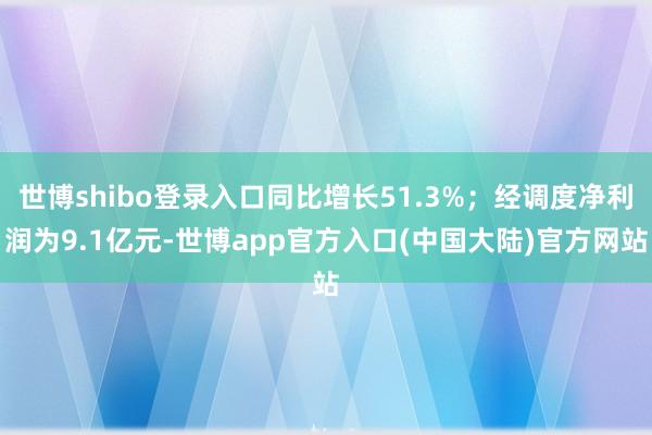 世博shibo登录入口同比增长51.3%；经调度净利润为9.1亿元-世博app官方入口(中国大陆)官方网站