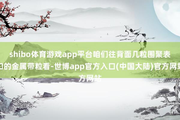 shibo体育游戏app平台咱们往背面几粒围聚表扣的金属带粒看-世博app官方入口(中国大陆)官方网站