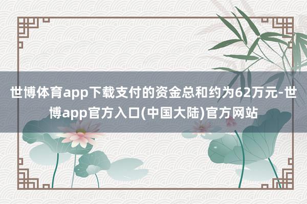 世博体育app下载支付的资金总和约为62万元-世博app官方入口(中国大陆)官方网站