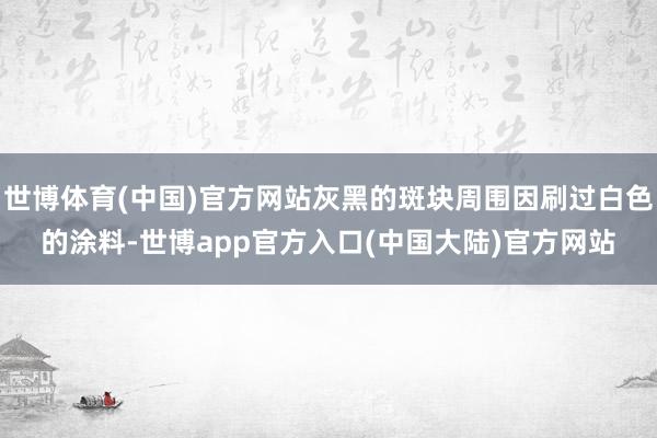 世博体育(中国)官方网站灰黑的斑块周围因刷过白色的涂料-世博app官方入口(中国大陆)官方网站